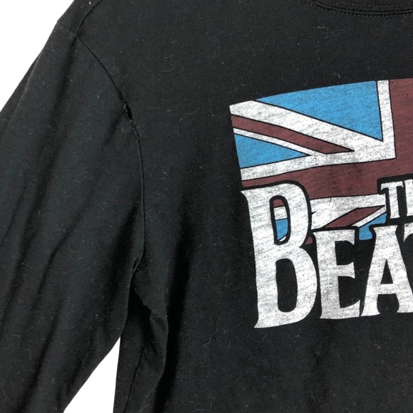 Beatles Cropped Flag Graphic Long Sleeve Band Tee - Picture 10 of 15